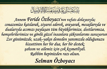 Selman Özboyacı’dan Anlamlı Teşekkür Mesajı: "Acımızı Paylaşan Herkese Şükranlarımı Sunuyorum"