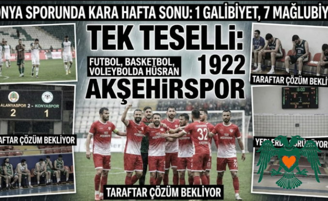Konya Sporunda Kara Hafta Sonu: Tek Teselli 1922 Akşehirspor Oldu